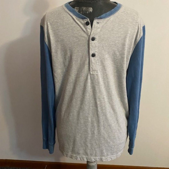 American Eagle Gray/Blue Henley, size M - Picture 1 of 3